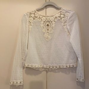 ZARA white long sleeve blouse